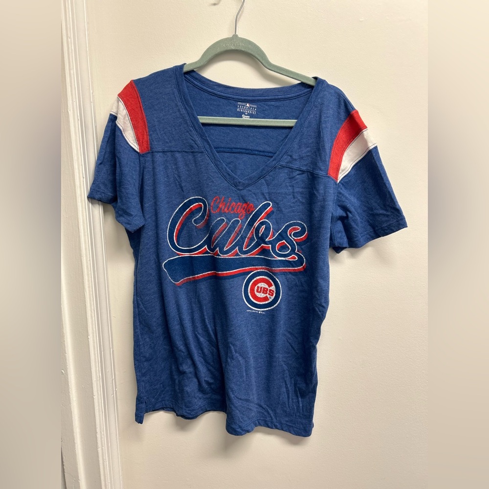 Blue Chicago Cubs MLB V-Neck T-Shirt
